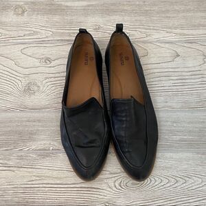 Susina Black Soft Leather Almond Toe Loafers